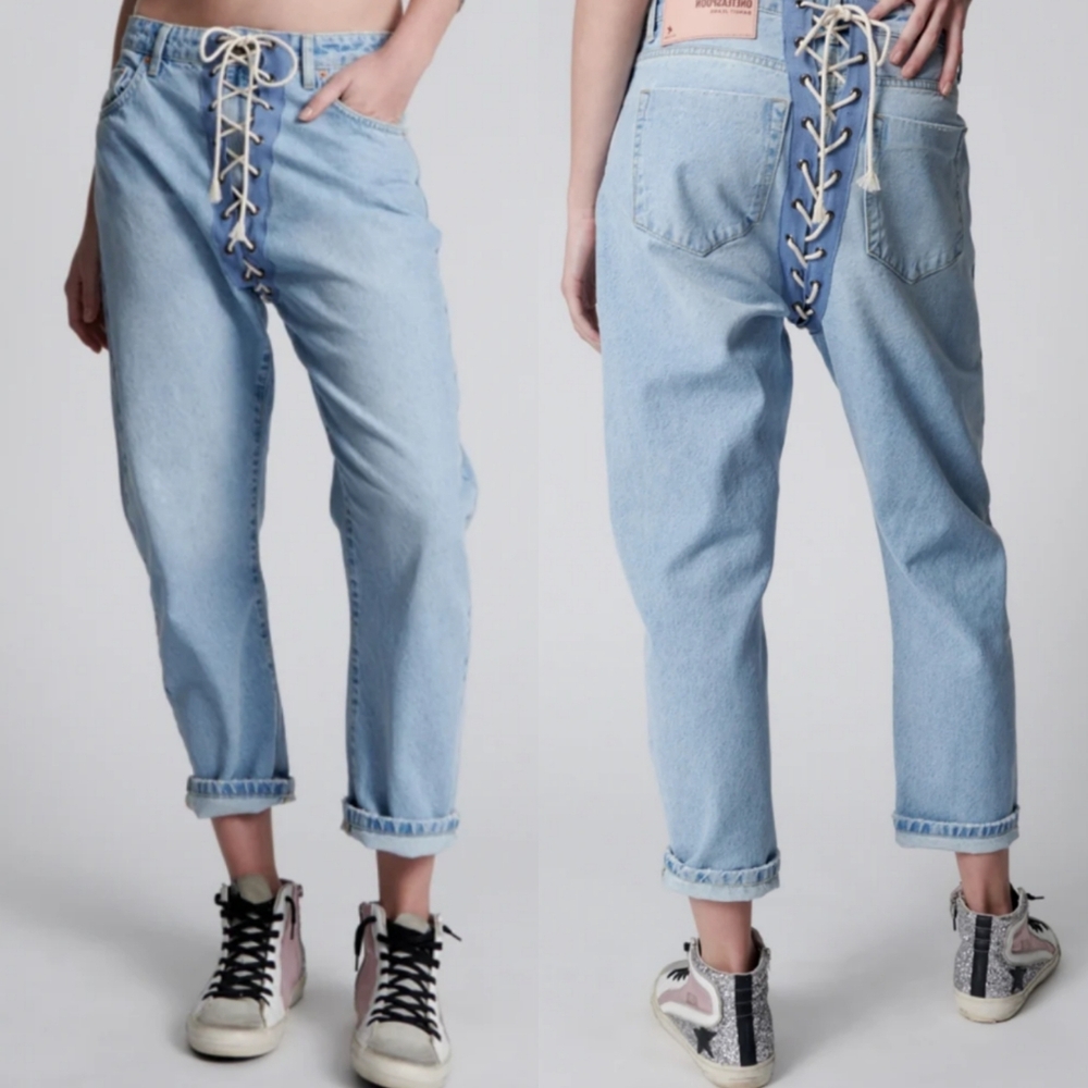 NWT One Teaspoon Best Blue Laced Bandits Relaxed Jean Size 31